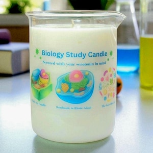 Biology Candle | Color Changing Beaker Candle | Microbiology Gifts | Cellular Biology Gifts | Science Candle