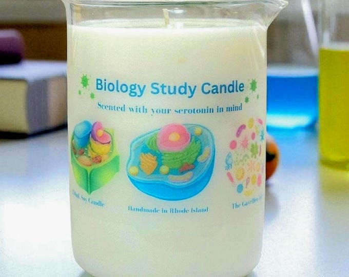 Biology Study Candle | Color Changing Soy Candle | Science Gift for Biology Lovers | Cell Structure Decor | Science Candle | STEM Gifts