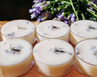 Lavender and Sage Tea Light Candles | Scented Tea Light Candles | Non Toxic Soy Candles | Set of 6 | Home Decor and Gift Set | Aromatherapy