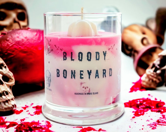 The Bloody Boneyard Candle | Horror Candle | Soy Wax | Choose Your Scent | Summerween Candle | Horror Room Decor | Horror Lover Candle