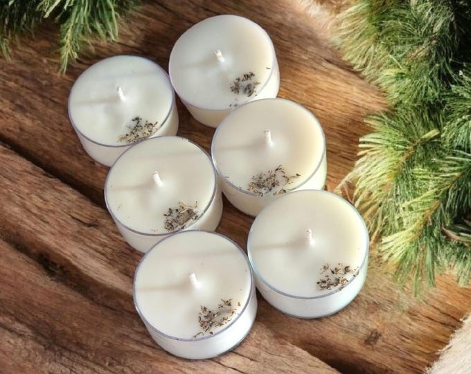 Balsam and Cedar Soy Tealight Candles | Set of 6 | Artisan Tealights | Home Decor | Candle Favors | Non Toxic Tealights | Candle Decor