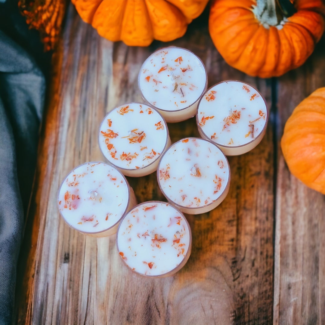Pumpkin Vanilla Tea Light Candles Set of 6 Tea Lights Pumpkin Candles
