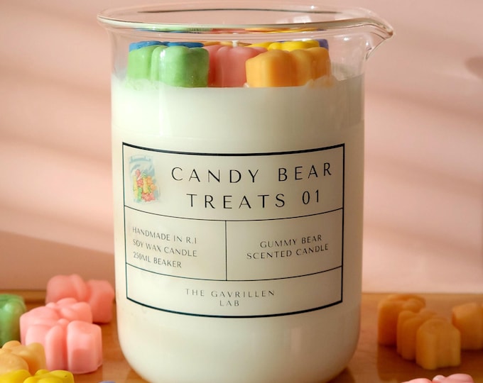 Gummy Bear Soy Candle | Candy Bears Soy Wax Beaker Candle