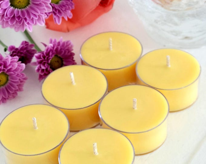 Fresh Pineapple Soy Tealight Candles | Set of 6 | Tropical Scented Candles | Spring and Summer Decor | Vegan | Handmade Soy Wax Tealights