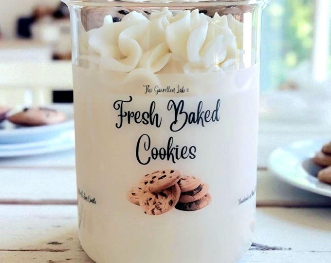 Chocolate Chip Cookie Soy Wax Beaker Candle, Dessert Candle, Fresh Baked Cookies Soy Wax Beaker Candle