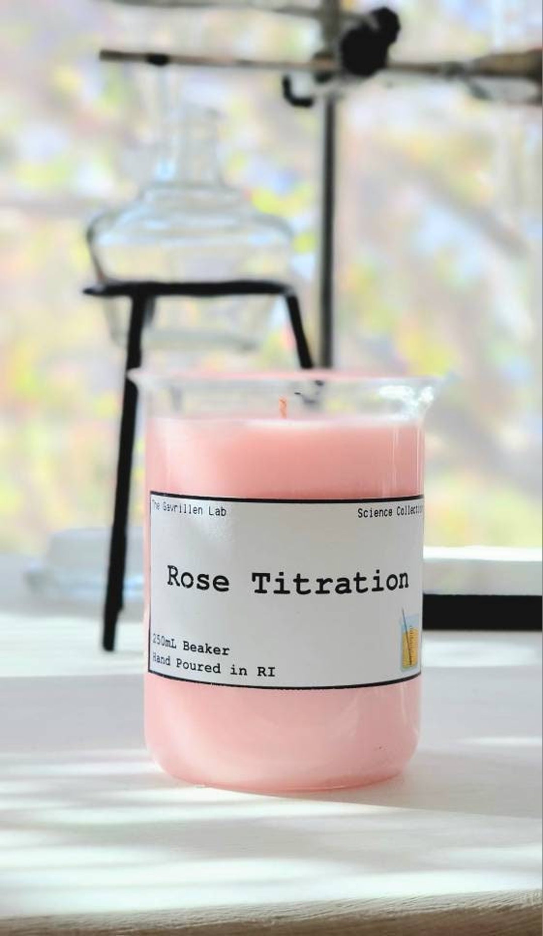 Chemistry Beaker Candle Rose Titration Soy Candle Study Decor and Gifts