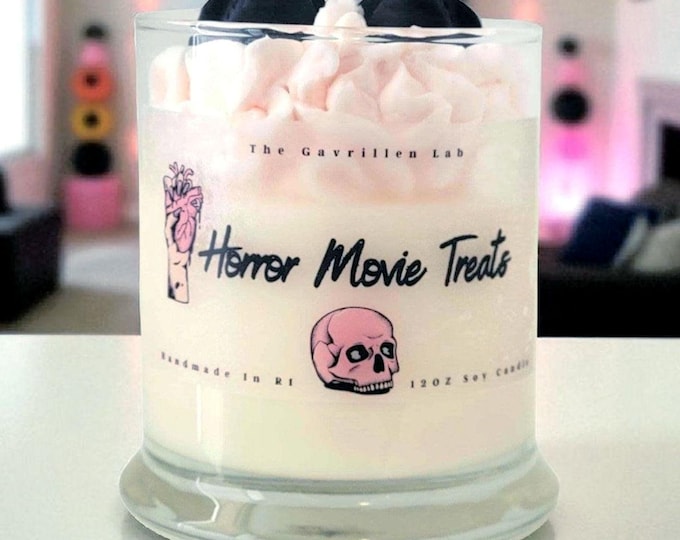 Horror Movie Candle | Spooky Soy Wax Candle | Halloween Horror Decor | Scary Movie Night Gift | Springoween Decor | 12oz Soy Candle