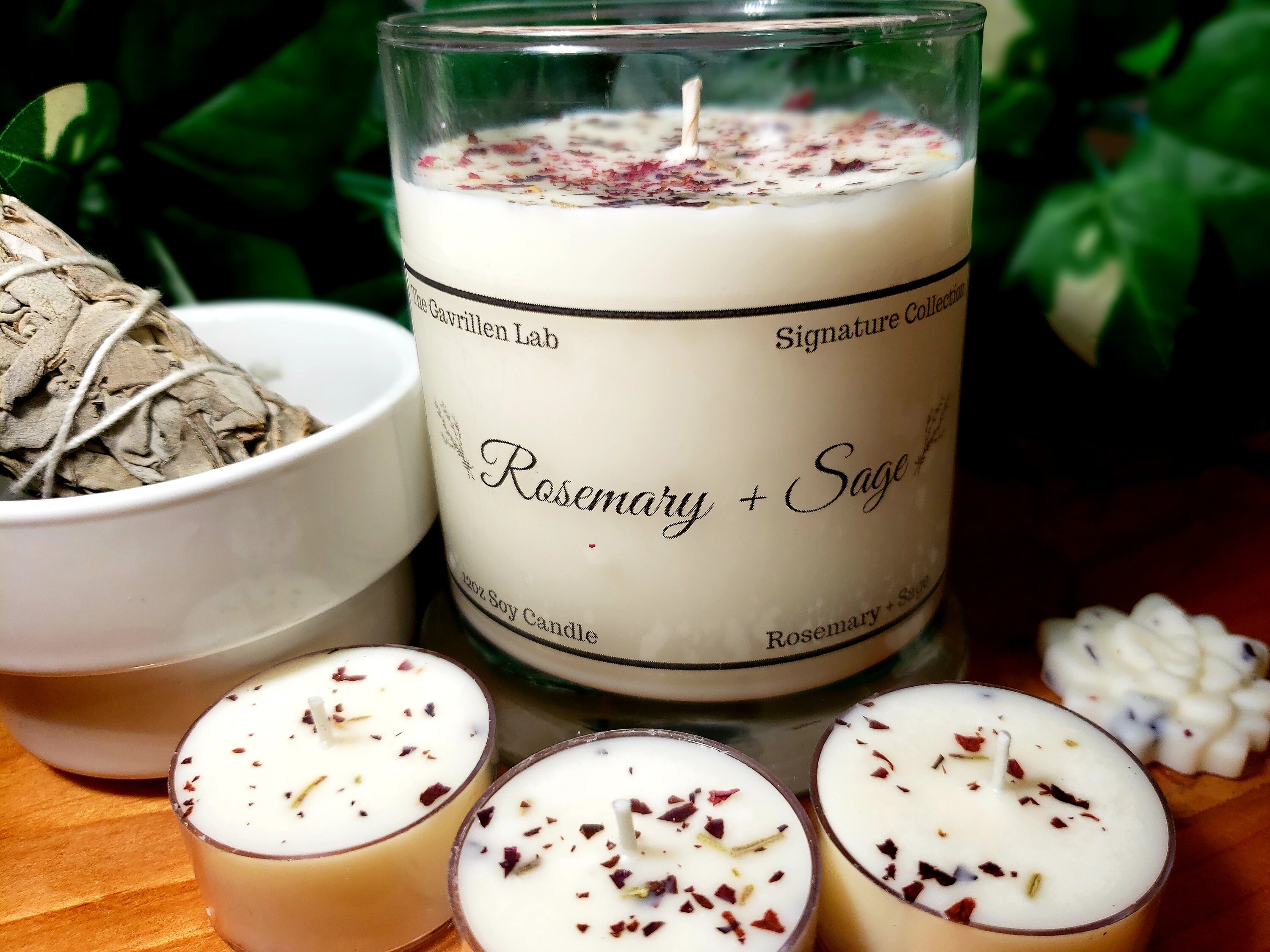 Rosemary and Sage Scented 12oz Soy Candle 3 Rosemary and Etsy