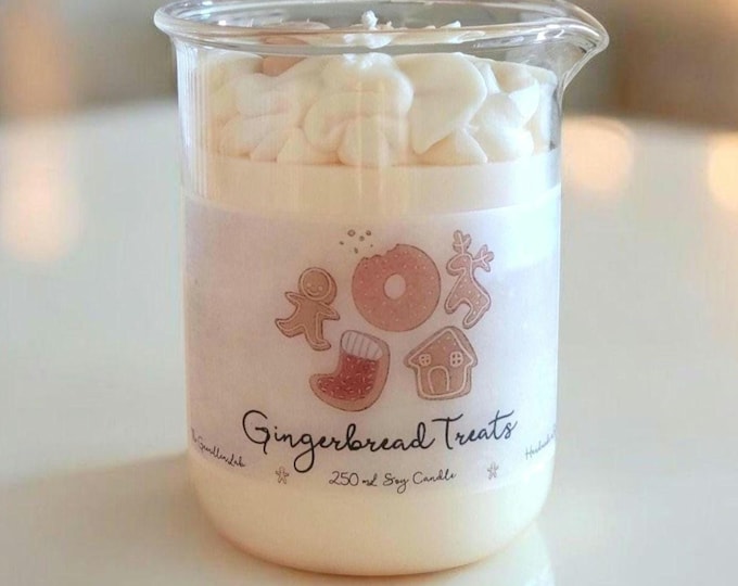 Gingerbread Candle | Gingerbread Treats Soy Candle| Beaker Candle | Gingerbread Dessert Candle | Gingerbread Decor | Gingerbread Gifts