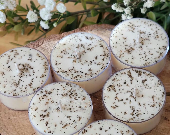 White Currant Tealight Candles | Set of 6 | Soy Tea Light Candles | Non Toxic Tealights | Home Decor and Gifts | Scented Tealights