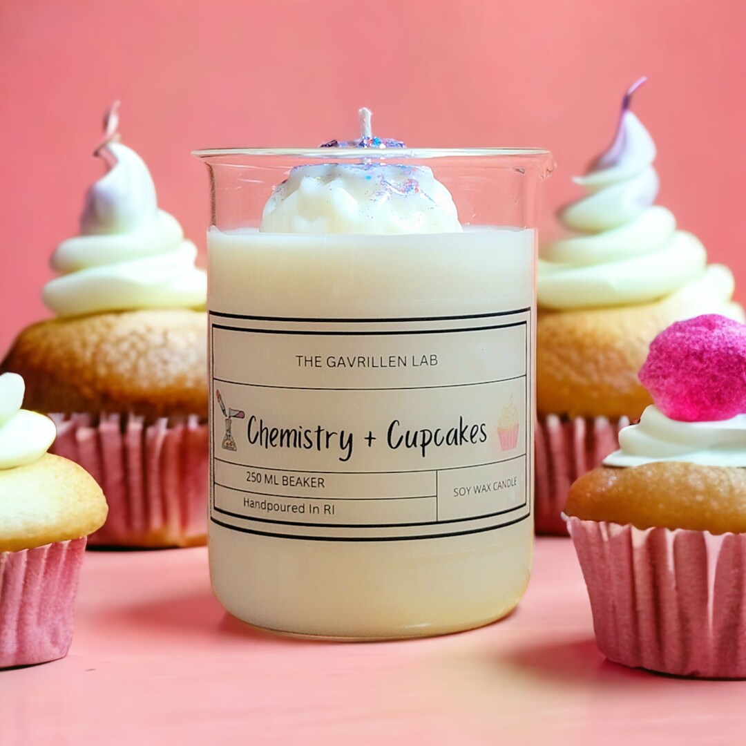 Chemistry and Cupcakes Beaker Candle Chemistry Themed Science Day Gift