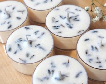 Lavender and Sage Soy Tea Lights | Set of 6 | Lavender Candles
