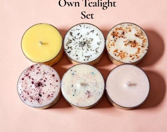 Custom Tealight Candles | Choose Your Own Scents | Personalized Candle Set | Scented Soy Tealight Gift Set | Build Your Own Candle Set of 6