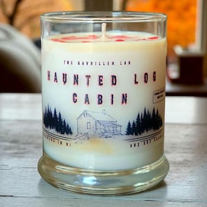 Halloween Soy Candle: The Haunted Log Cabin 12oz Soy Wax Candle, Spooky Decor, Fall Scented Candle, Horror Home Decor, Spooky Candle