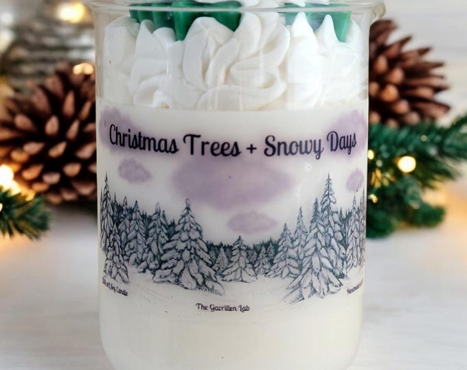 Christmas Tree Beaker Candle | Christmas Trees and Snowy Days | Christmas Candle | Christmas Candle Decor | Candles for Christmas Gifts