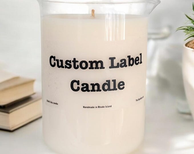 Custom Soy Candle | Personalized Soy Candle | Handmade in a Glass Beaker | Unique Soy Candle | Anniversary and Wedding Gift | Soy Wax Candle