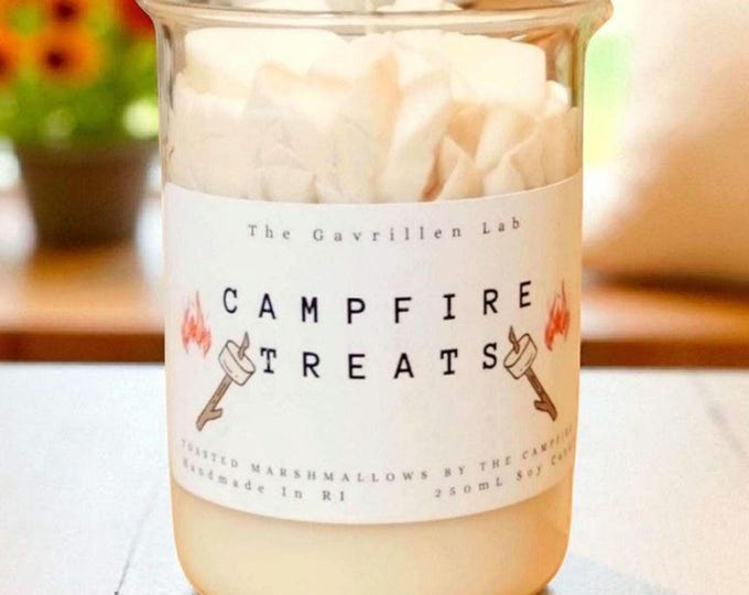 Campfire Treats Soy Candle: Handmade Soy Wax Beaker Candle, Fall Scented Candle, Autumn Candles