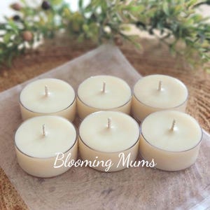 Blooming Mums Soy Tealight Candles: Set of 6, Candles for Home, Gifts, Weddings, Housewarming