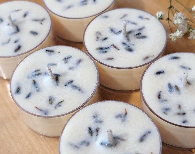 Lavender and Sage Tea Light Candles | Scented Tea Light Candles | Non Toxic Soy Candles | Set of 6 | Home Decor and Gift Set | Aromatherapy