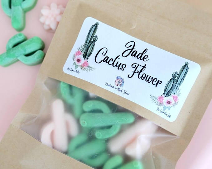 Jade and Cactus Flower Soy Wax Melts – 4oz Scented Wax Melts – Floral Wax Melts – Handmade – Home Fragrance