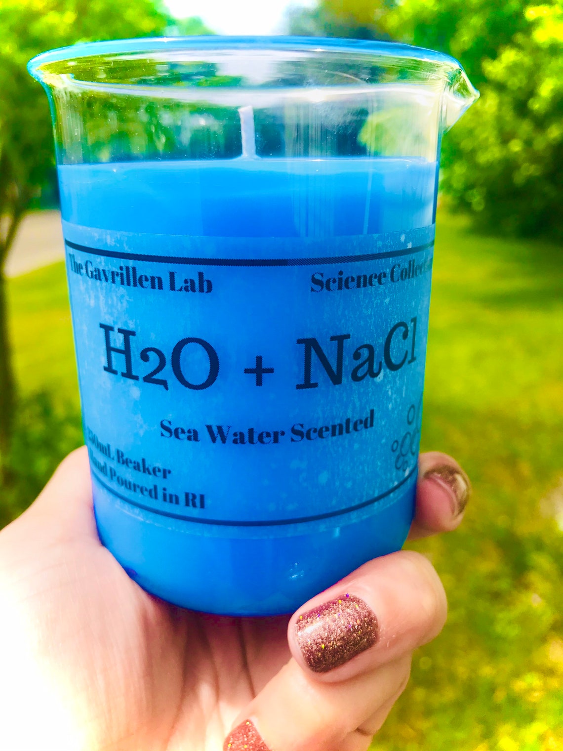 Sea Scented Soy Beaker Candle H2O NaCl Chemistry Beaker Etsy