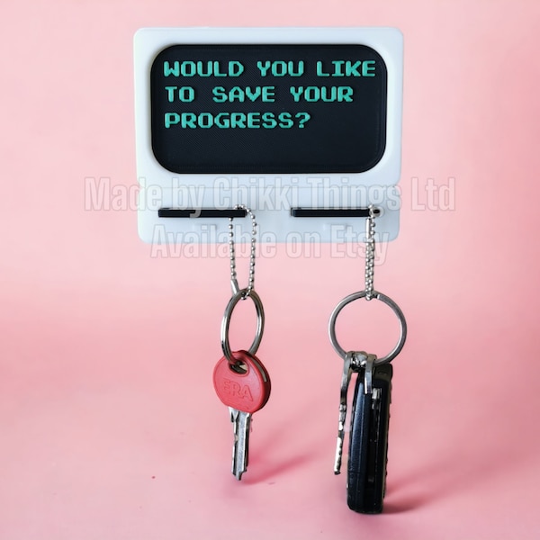 Geeky key holder - computer themed - gaming - retro key holder - floppy disk - nostalgic home deco