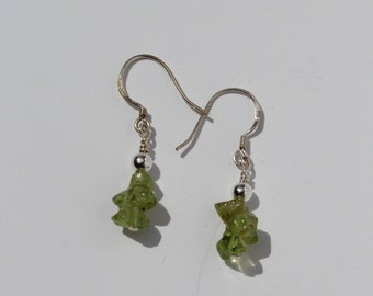 Peridot and silver earrings