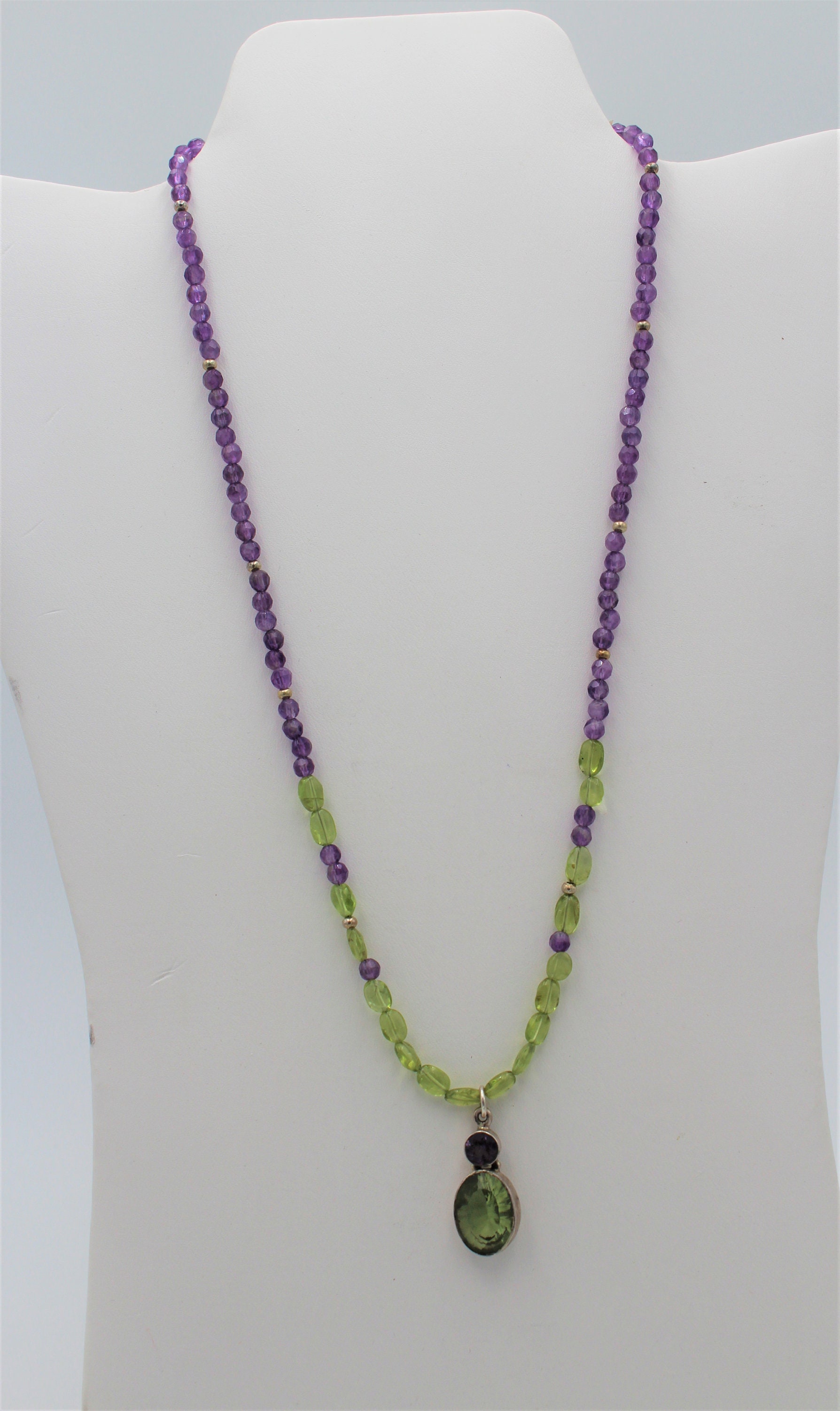 Peridot and amethyst necklace deals