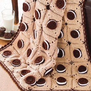 EASY Vintage Yummy  COOKIES Afghan Crochet Pattern Pdf Instant Download Throw Blanket Plaid