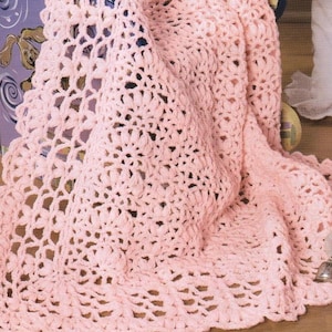 CUTE Vintage Baby Afghan Crochet Pattern  PDF Instant Download Afghan Throw Blanket Bedspread