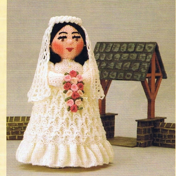 Vintage Doll Bride Toy Knitting Pattern Pdf Instant Download Easy to Follow 30 cm 12" ins Size