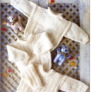 CUTE Vintage Baby DK Tunic and Sweaters Knitting Pattern Pdf Instant Download Easy 14&quot;-24&quot; Chest
