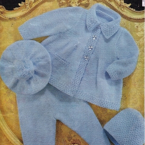 CARINO set da bambino vintage modello maglia cappotto leggings berretto berretto PDF Download immediato da 1 a 18 mesi