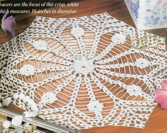 STUNNING Vintage Crochet Elegant Floral Motifs Doily Pattern Round Doily Centrepiece Vintage Thread Crochet Pdf  Instant Download