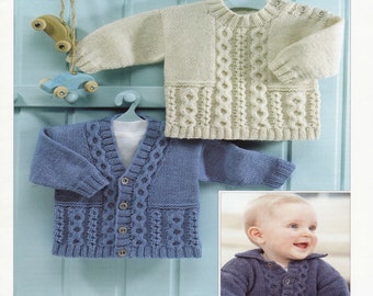 ALMOST FREE Vintage Baby Jacket Knitting Baby Pattern Jacket V-neck Cardigan Sweater Knitted  Easy PDF Instant Download Knitting For Child