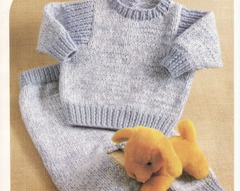 ALMOST FREE Baby Sweater Leggings Knitting Pattern Pdf Instant Download Easy to Follow 18"-20" Chest