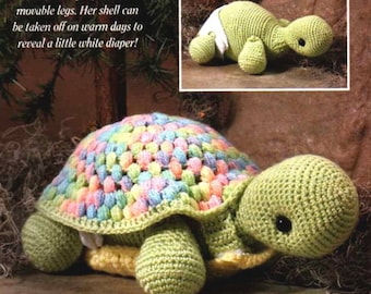 EASY Vintage  Green TURTLE Toys Crochet Pattern Pdf Instant Download Easy