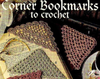 ALMOST FREE Vintage  Crochet Corner Bookmark Set PDF Instant Download Crochet For Beginners