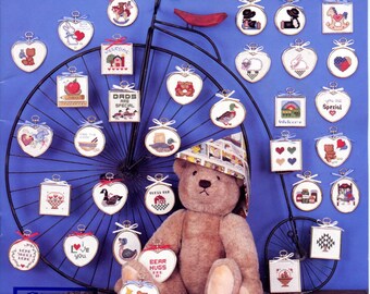 ALMOST FREE 35 Vintage Mini Cross Stitch Patterns PDF Easy Embroidery Beginners Stitch Bears Hearts Kids Sheep Rabbits Stitching