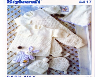 ALMOST FREE Vintage Baby Romper Knitting Pattern Clothing Set Knitted Romper Suit Dress Hat Bonnet  PDF Instant Download Chest Size 12- 22 "