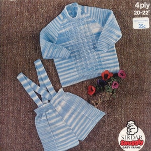 SCHATTIGE baby trui en broek set breipatroon Pdf Instant 20&quot;-22&quot; borst downloaden