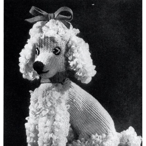 CUTE Vintage Poodle Dog Toy Knitting Pattern Pdf Instant Download