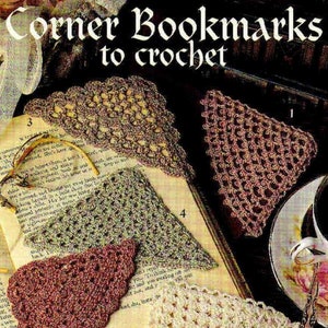 STUNNING Vintage  Crochet Corner Bookmark Set PDF Instant Download Crochet For Beginners
