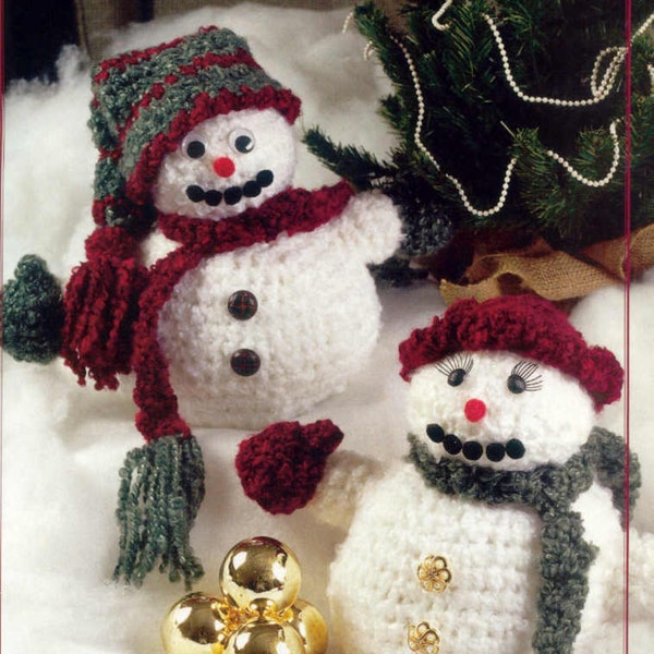CUTE Vintage Crochet Snowmens Couple Christmas Toys Patterns Home Decor Gift idea Pdf Instant Download
