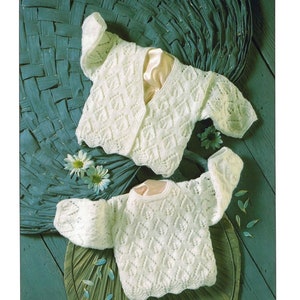 CUTE Baby 4 Ply Sweater & Jacket Knitting Pattern Pdf Instant Download Easy Baby Outfit  Size 12"-24" inch