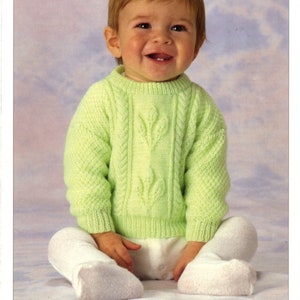 CUTE Baby Sweater 4 ply Knitting Pattern Pdf Instant Download 31-61 cm in chest