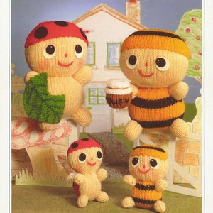 CUTE Bee and Ladybird Knitted Toy Pattern Pdf Instant Download Easy