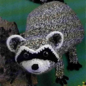 BEST Vintage Racoon Crochet Toy Pattern Instant Download Pdf Safari Crochet Easy Follow 27" Inch size