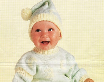 ALMOST FREE Vintage Baby  Set Knitting   Pattern Boy Girl Apparel Baby Track Suit Toddler Sewing Hayfield Pattern