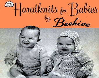 ALMOST FREE Vintage Baby Knitted Pattern Book Handknits for Babies Vintage Leaflet PATONS 78
